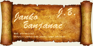 Janko Banjanac vizit kartica